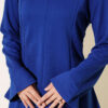 ⁦Striped Cross-Over Knit Tunic with Drawstring Blue⁩ - الصورة ⁦4⁩