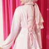Striped Cross-Over Knit Tunic with Drawstring Pink - Afbeelding 3