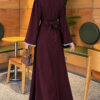 Embroidered Lace Detail Dress Plum - Image 4