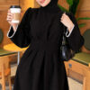Embroidered Lace Detail Dress Black - Image 2