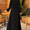 Embroidered Lace Detail Dress Black - Image 4