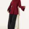 Striped Side-Tie Tunic Burgundy - Imagen 2