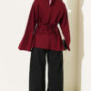 Striped Side-Tie Tunic Burgundy - Imagen 3