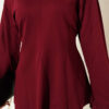 Striped Side-Tie Tunic Burgundy - Imagen 4