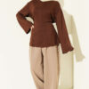 Striped Side-Tie Tunic Brown – Bild 2