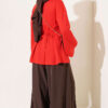 Striped Side-Tie Tunic Red - الصورة 3