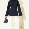 Striped Side-Tie Tunic Navy Blue - الصورة 2