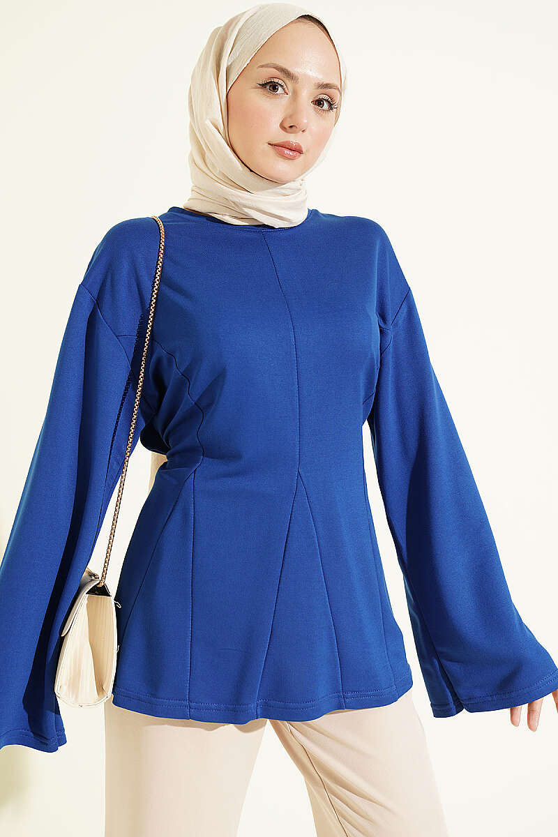 Striped Side-Tie Tunic Saxon Blue