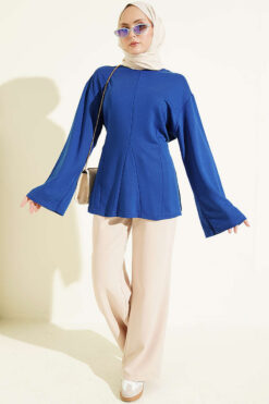 Alternative view of Striped Side-Tie Tunic Saxon Blue