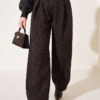 ⁦French terry plaid pants Brown⁩ - الصورة ⁦5⁩