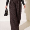 French terry plaid pants Dark Brown – Image 4