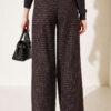 ⁦French terry plaid pants Brown⁩ - الصورة ⁦3⁩