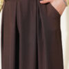 Pile-Detail Wide-Leg Trousers Dark Brown - immagine 4