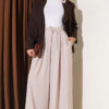 French Terry Jogger Pants with Pile Detail and Drawstring Beige - الصورة 2