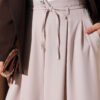 French Terry Jogger Pants with Pile Detail and Drawstring Beige - الصورة 4
