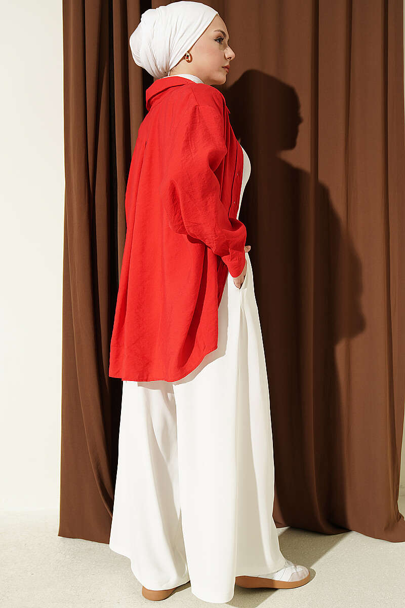 French Terry Jogger Pants with Pile Detail and Drawstring Ecru - Imagen 3