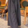 Loose-fit French terry pants with pile detailing and a belt Smoke