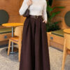 Loose-fit French terry pants with pile detailing and a belt Brown - Afbeelding 2