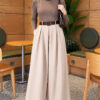 Loose-fit French terry pants with pile detailing and a belt Stone – Bild 2