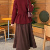 Pleated Buttoned Beard Knit Cardigan Burgundy - immagine 4