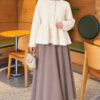 Pleated Buttoned Beard Knit Cardigan Ecru – Image 2