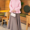 Pleated Buttoned Beard Knit Cardigan Pink - Imagen 2