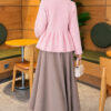 Pleated Buttoned Beard Knit Cardigan Pink - Imagen 4