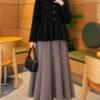 Pleated Buttoned Beard Knit Cardigan Black - Image 2