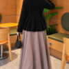 Pleated Buttoned Beard Knit Cardigan Black - Image 4