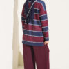 Color-block Polo Neck Two-Piece Set Plum - immagine 3