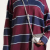 Color-block Polo Neck Two-Piece Set Plum - immagine 4