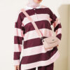 Color-block Polo Neck Two-Piece Set Pink - immagine 2