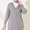 Polyelit Embroidered French Terry Cardigan Grey