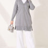Polyelit Embroidered French Terry Cardigan Grey - الصورة 2