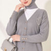 Polyelit Embroidered French Terry Cardigan Grey - الصورة 3