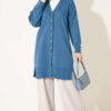 Polyelit Embroidered French Terry Cardigan Indigo - الصورة 3