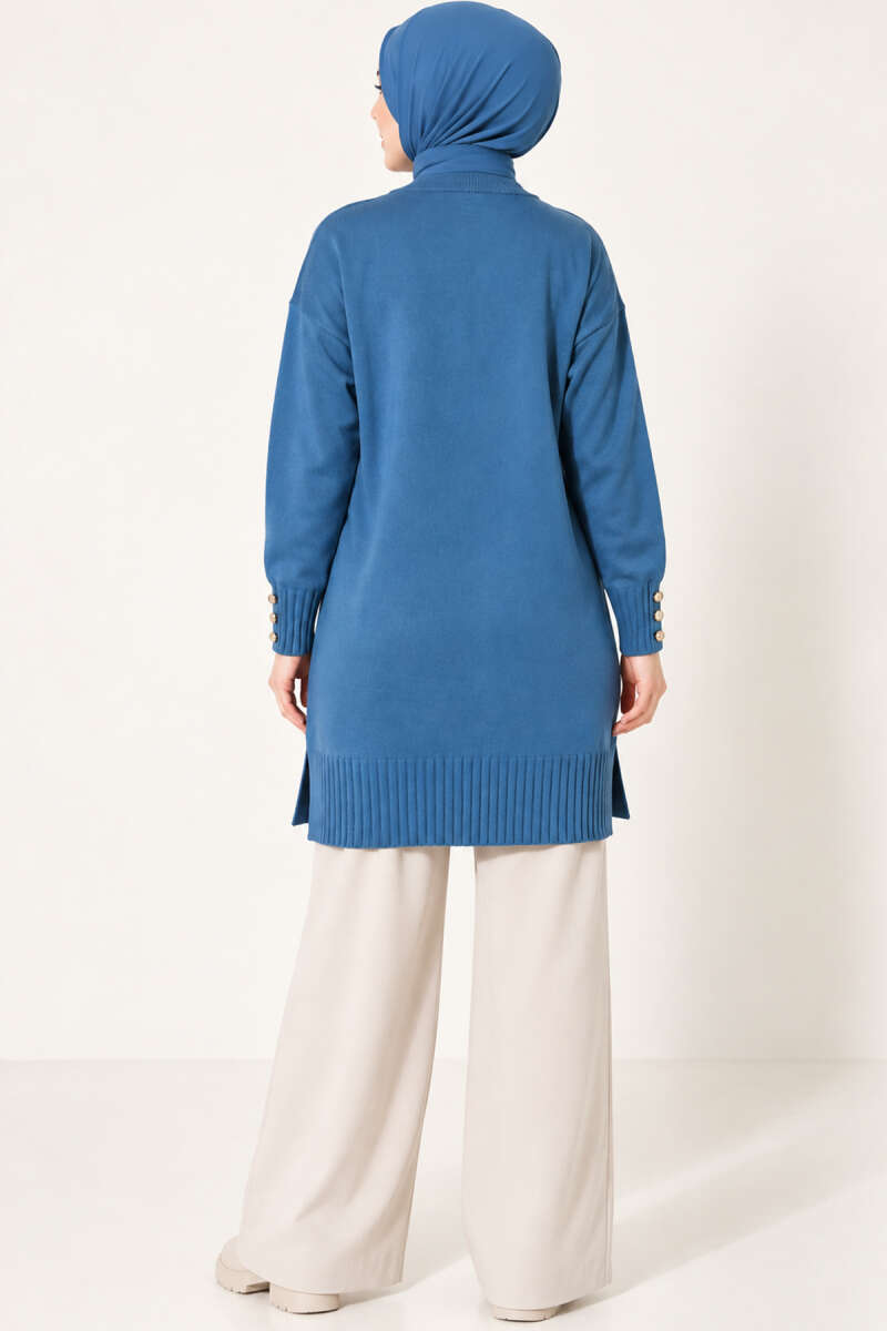Polyelit Embroidered French Terry Cardigan Indigo - الصورة 4