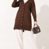 Polyelit Embroidered French Terry Cardigan Brown - الصورة 3