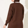 Polyelit Embroidered French Terry Cardigan Brown - الصورة 4