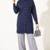 Polyelit Embroidered French Terry Cardigan Navy Blue - الصورة 4