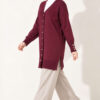 Polyelit Embroidered French Terry Cardigan Plum - الصورة 3