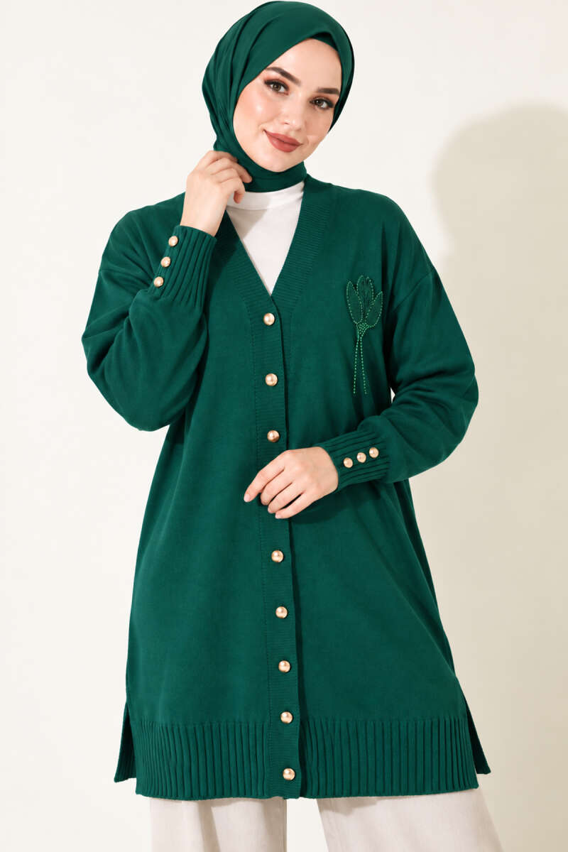 Polyelit Embroidered French Terry Cardigan Nefti