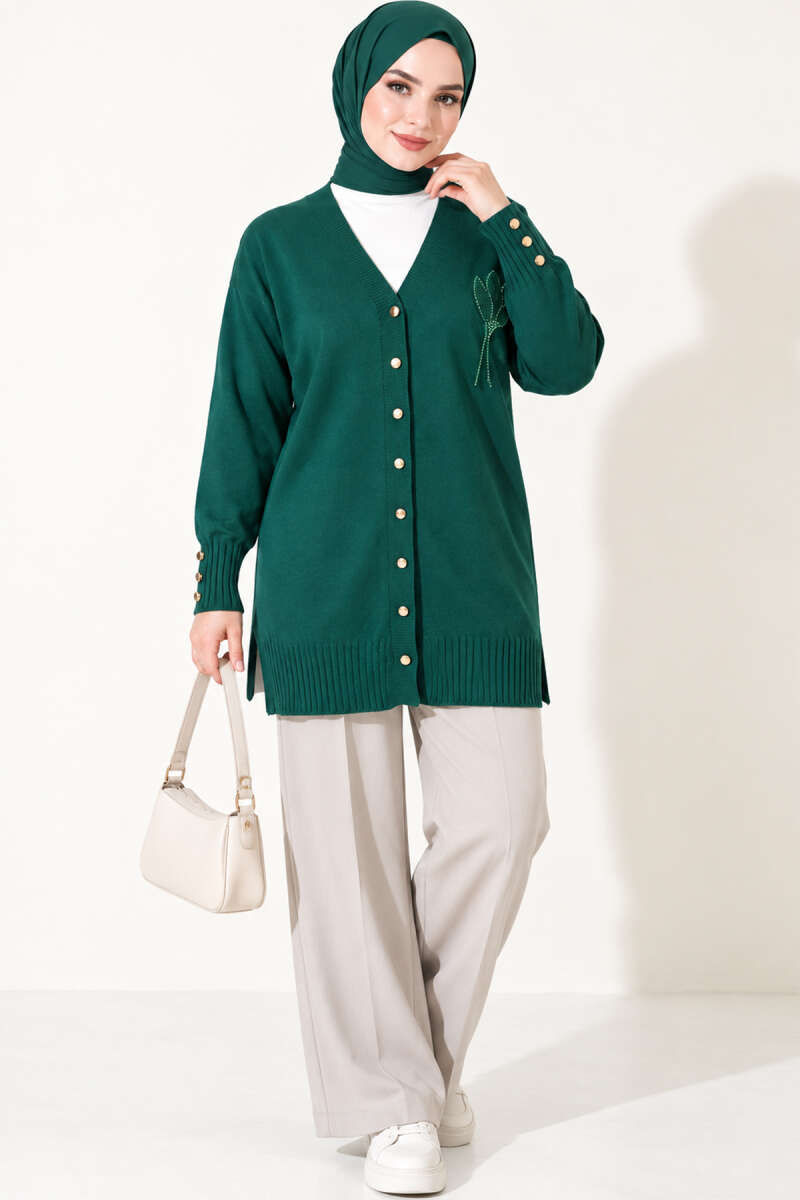 Polyelit Embroidered French Terry Cardigan Nefti - الصورة 3