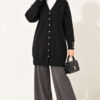 Polyelit Embroidered French Terry Cardigan Black