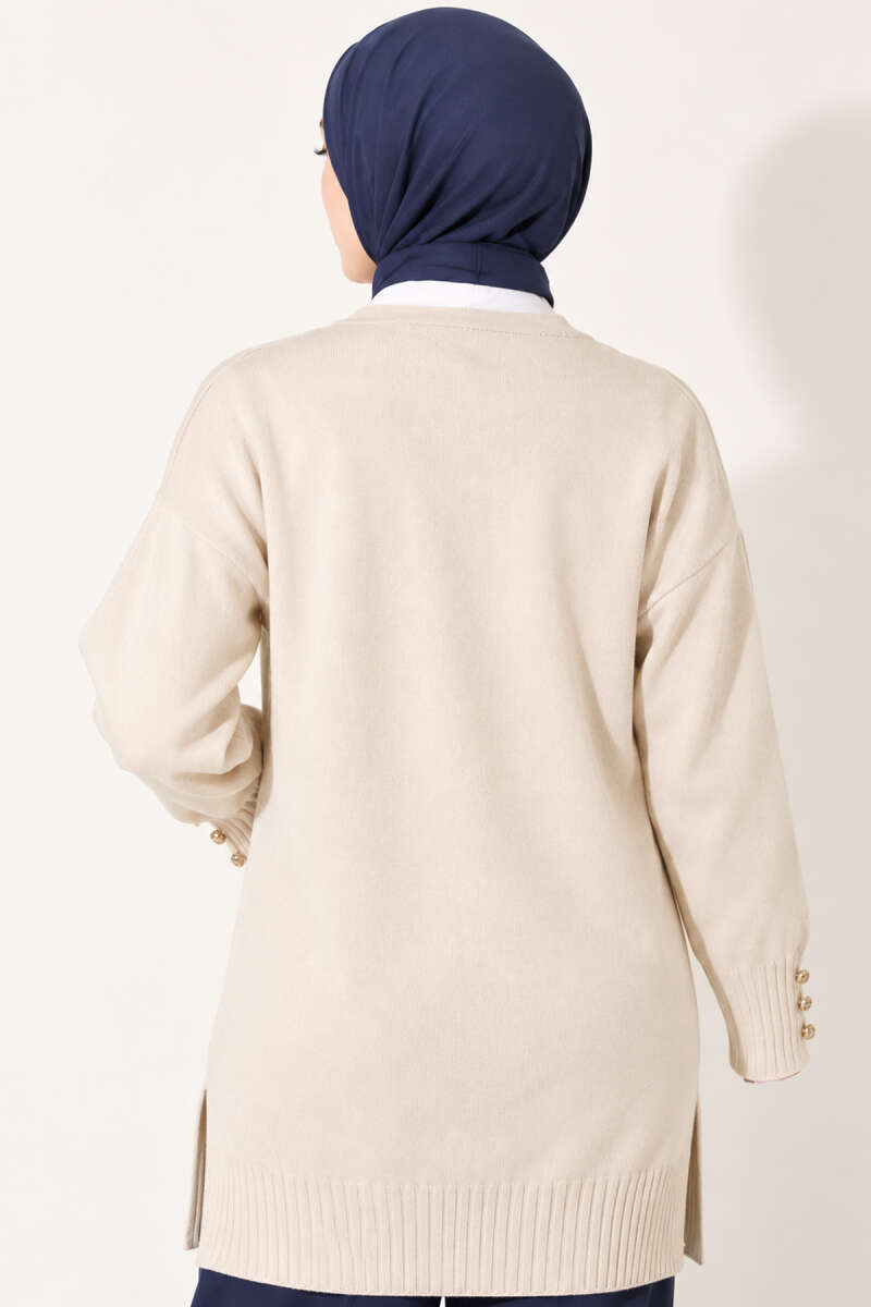 Polyelit Embroidered French Terry Cardigan Stone - الصورة 4
