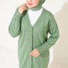 Polyelit Embroidered French Terry Cardigan Green - الصورة 2