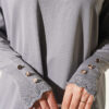 Polyester Knit Tunic with Stand Collar Detail Grey - Image 4