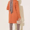 Polyester Knit Tunic with Stand Collar Detail Orange - Imagen 3