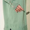 Polyester Knit Tunic with Stand Collar Detail Green - Image 4