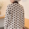 Polka Dot Buttoned Knit Tunic Beige - immagine 3